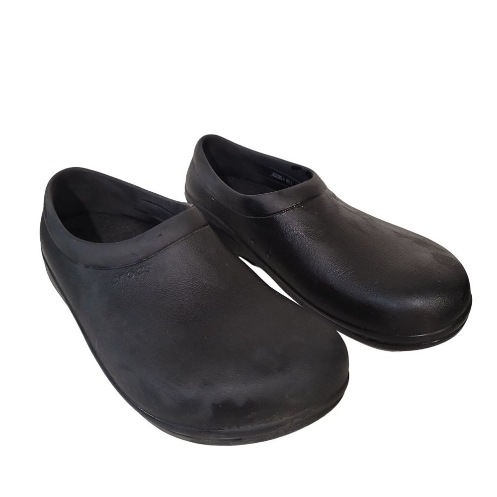 CROCS On The Clock Work Mens Size 11 Black Slip On Comfort Clogs Shoes black
